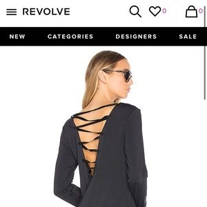 Splits 59 Black Lace Up Top